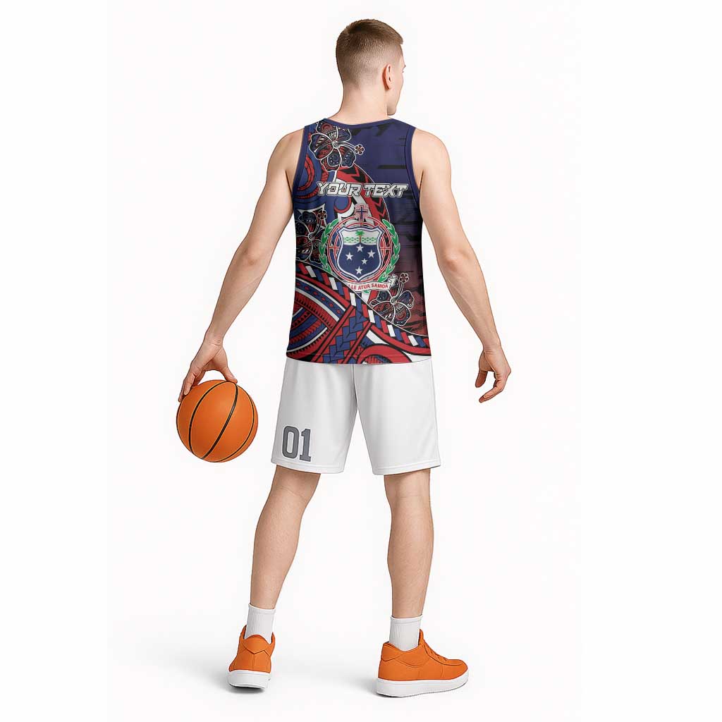 Personalised Samoa Wrestling Basketball Jersey Polynesian Warrior Funny Style DT05 - Polynesian Pride