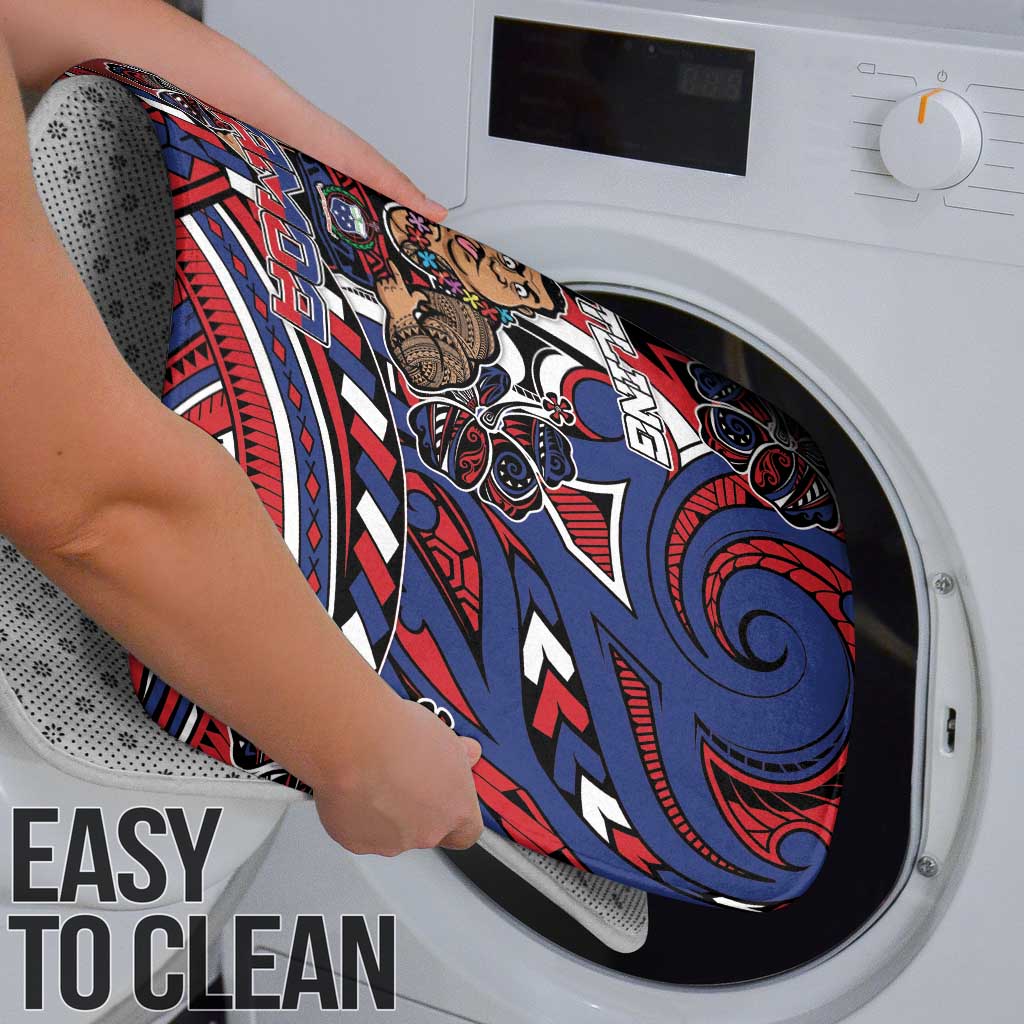 Samoa Wrestling Bathroom Set Polynesian Warrior Funny Style - Polynesian Pride