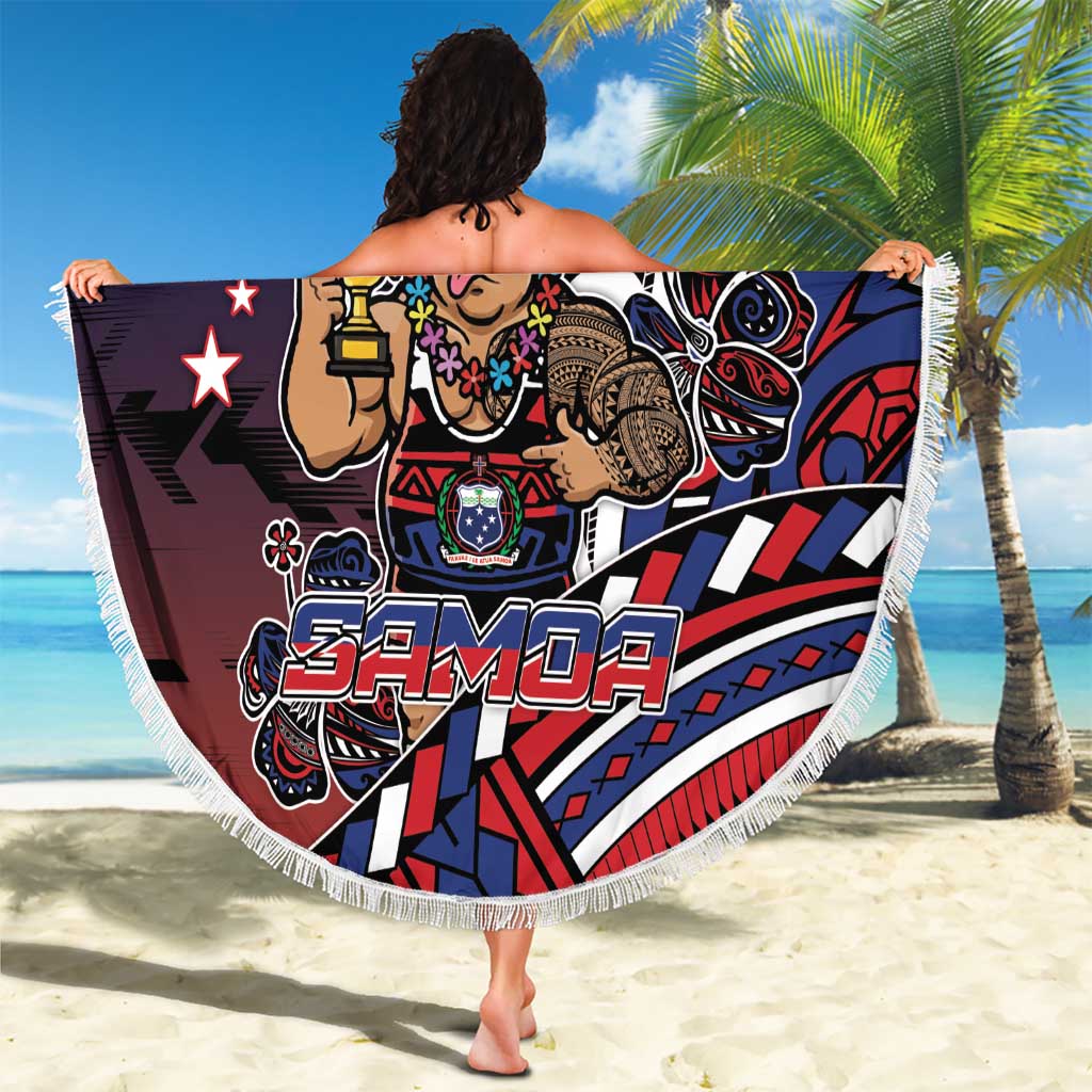 Samoa Wrestling Beach Blanket Polynesian Warrior Funny Style - Polynesian Pride