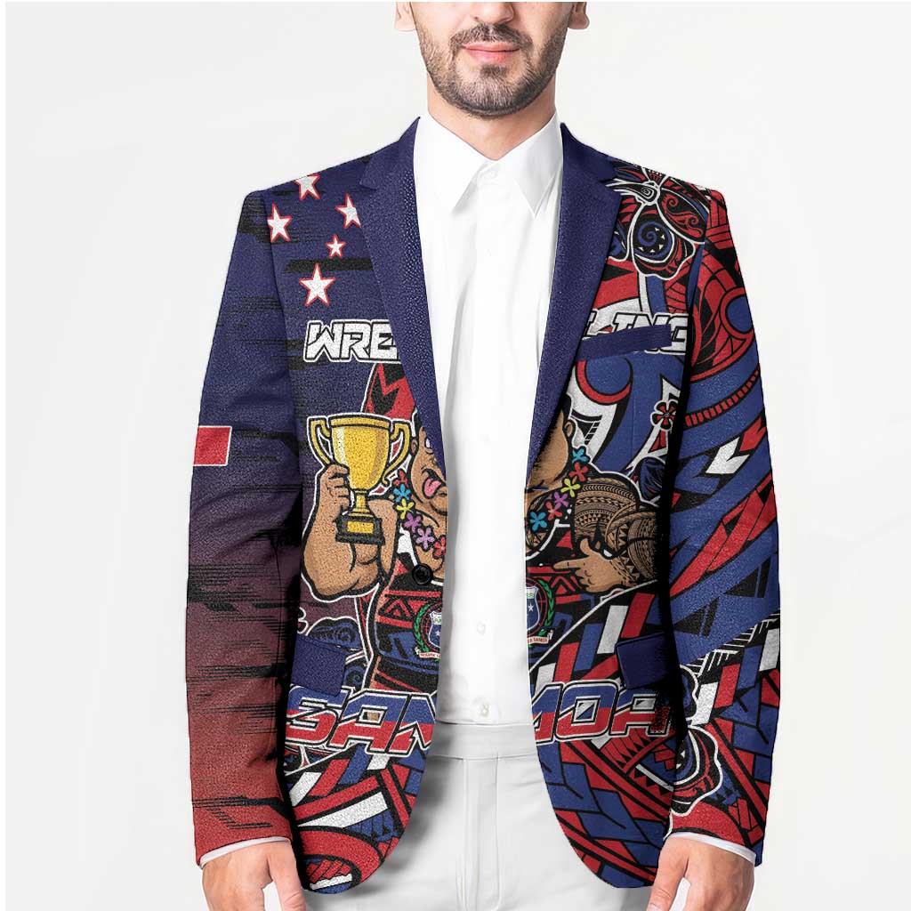 Personalised Samoa Wrestling Blazer Polynesian Warrior Funny Style - Polynesian Pride