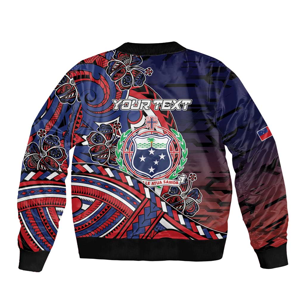 Personalised Samoa Wrestling Bomber Jacket Polynesian Warrior Funny Style - Polynesian Pride