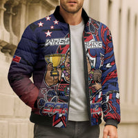 Personalised Samoa Wrestling Bomber Puffer Jacket Polynesian Warrior Funny Style DT05 - Polynesian Pride