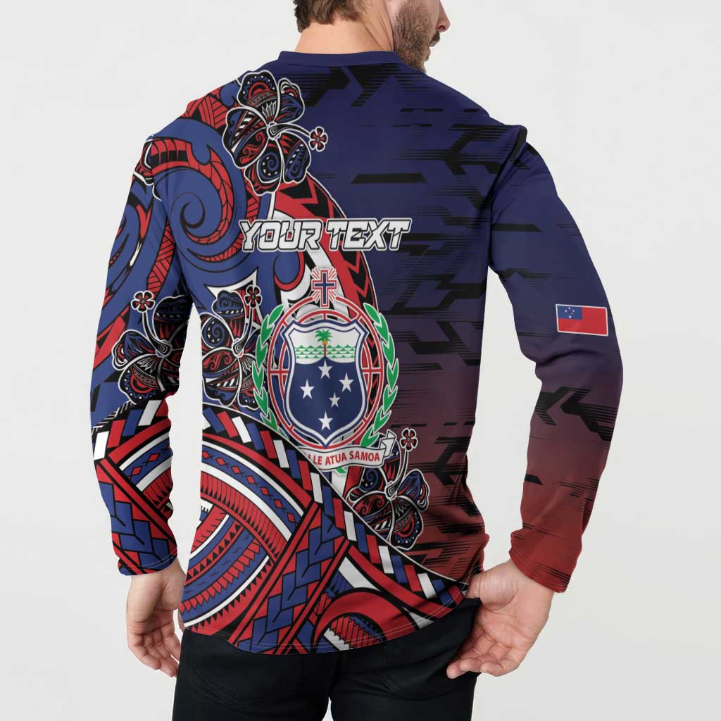 Personalised Samoa Wrestling Button Sweatshirt Polynesian Warrior Funny Style - Polynesian Pride