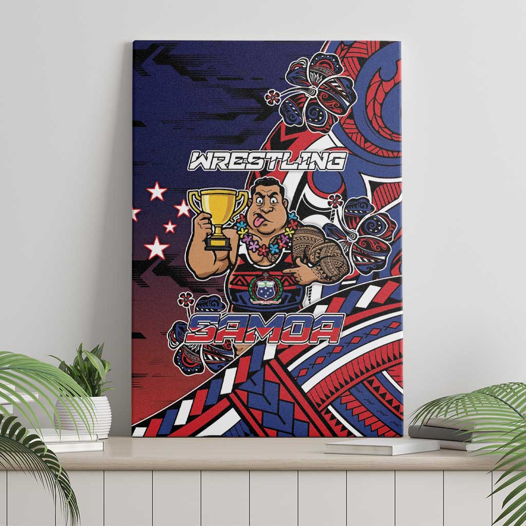 Samoa Wrestling Canvas Wall Art Polynesian Warrior Funny Style DT05 - Polynesian Pride