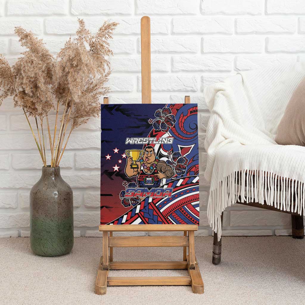 Samoa Wrestling Canvas Wall Art Polynesian Warrior Funny Style DT05 - Polynesian Pride
