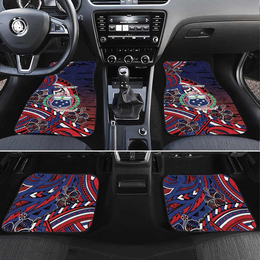 Personalised Samoa Wrestling Car Mats Polynesian Warrior Funny Style - Polynesian Pride