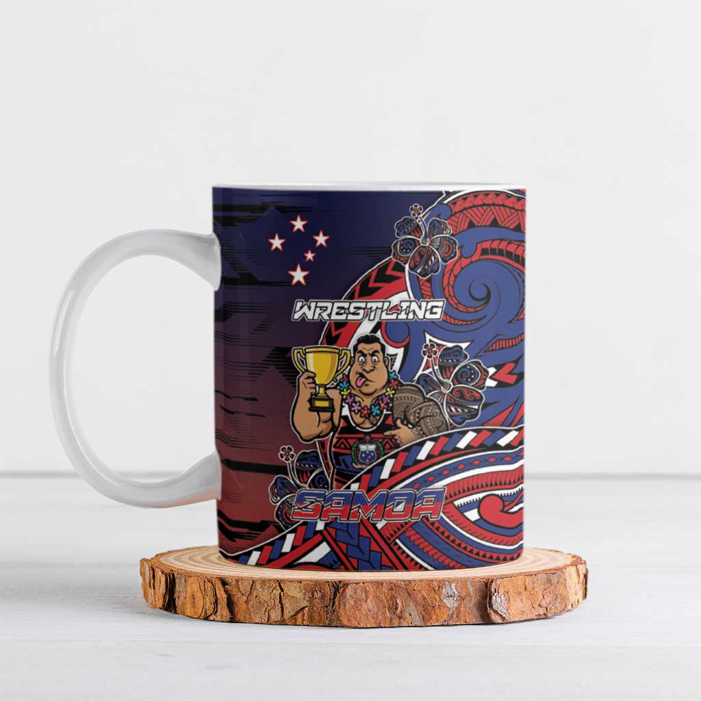 Personalised Samoa Wrestling Ceramic Mug Polynesian Warrior Funny Style - Polynesian Pride
