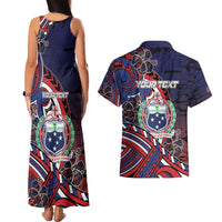 Personalised Samoa Wrestling Couples Matching Tank Maxi Dress and Hawaiian Shirt Polynesian Warrior Funny Style DT05 - Polynesian Pride