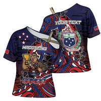 Personalised Samoa Wrestling Cross Shoulder Shirt Polynesian Warrior Funny Style DT05 - Polynesian Pride