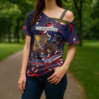 Personalised Samoa Wrestling Cross Shoulder Shirt Polynesian Warrior Funny Style DT05 - Polynesian Pride