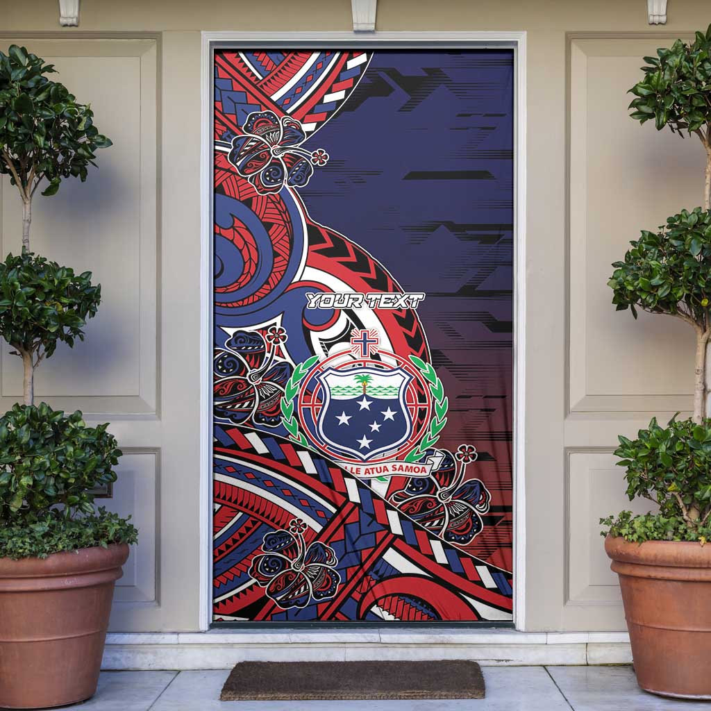 Personalised Samoa Wrestling Door Cover Polynesian Warrior Funny Style - Polynesian Pride