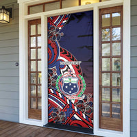 Personalised Samoa Wrestling Door Cover Polynesian Warrior Funny Style - Polynesian Pride