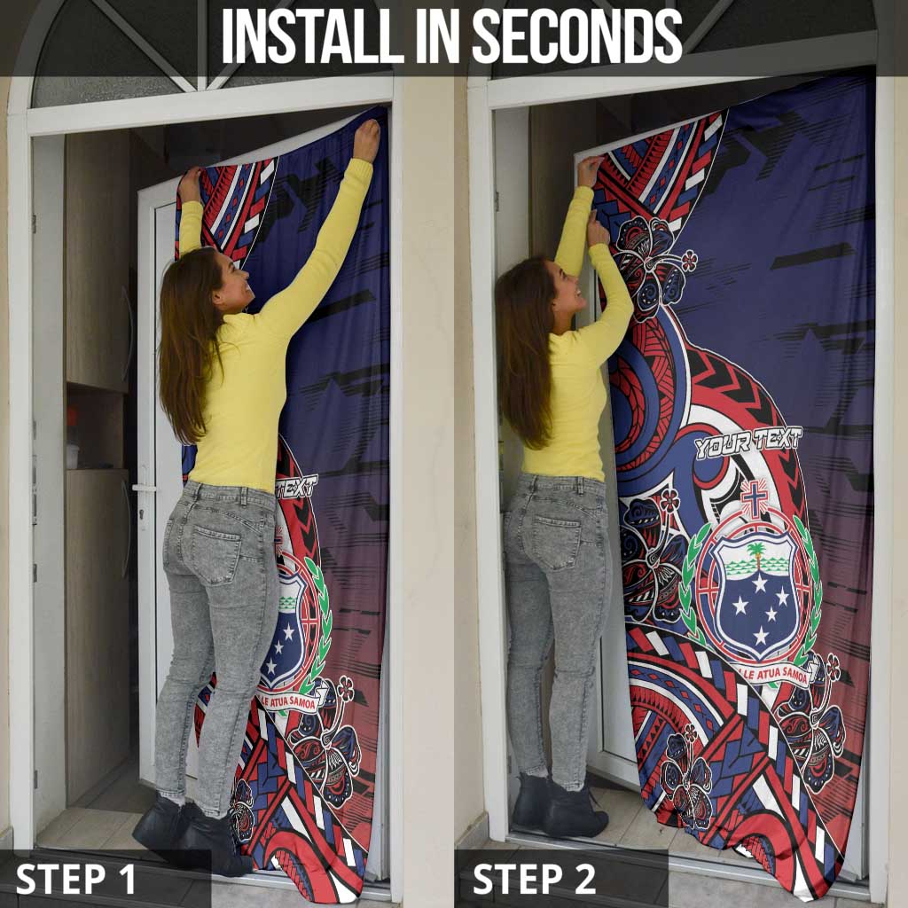 Personalised Samoa Wrestling Door Cover Polynesian Warrior Funny Style - Polynesian Pride