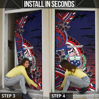 Personalised Samoa Wrestling Door Cover Polynesian Warrior Funny Style - Polynesian Pride