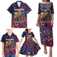 Personalised Samoa Wrestling Family Matching Puletasi and Hawaiian Shirt Polynesian Warrior Funny Style - Polynesian Pride