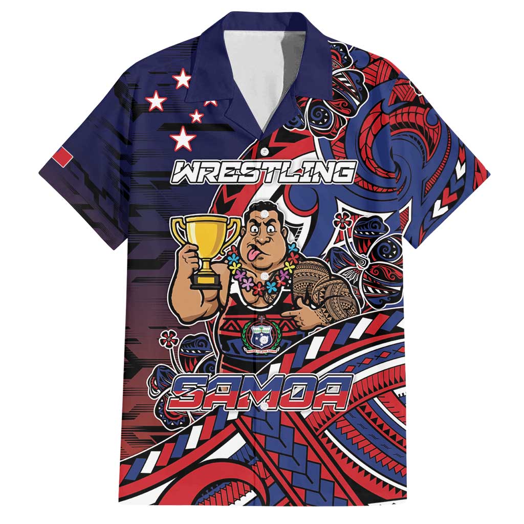 Personalised Samoa Wrestling Family Matching Puletasi and Hawaiian Shirt Polynesian Warrior Funny Style - Polynesian Pride