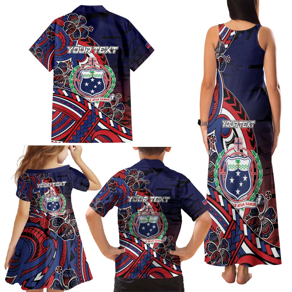 Personalised Samoa Wrestling Family Matching Tank Maxi Dress and Hawaiian Shirt Polynesian Warrior Funny Style - Polynesian Pride
