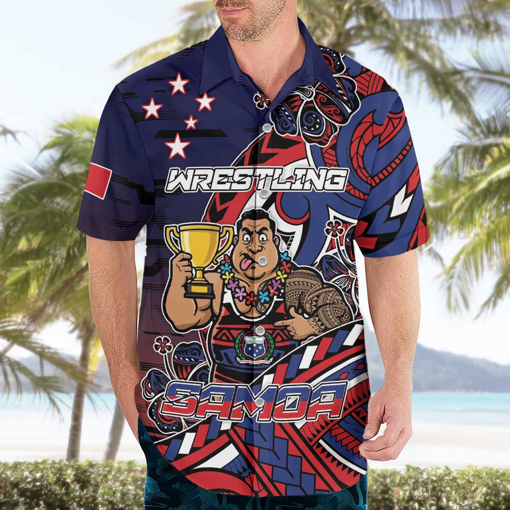 Personalised Samoa Wrestling Hawaiian Shirt Polynesian Warrior Funny Style DT05 - Polynesian Pride