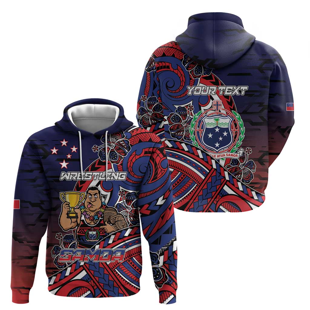 Personalised Samoa Wrestling Hoodie Polynesian Warrior Funny Style DT05 - Polynesian Pride