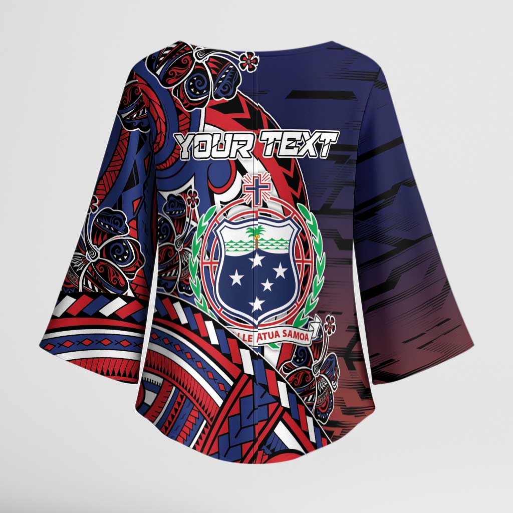 Personalised Samoa Wrestling Kimono Sleeve Blouse Polynesian Warrior Funny Style DT05 - Polynesian Pride