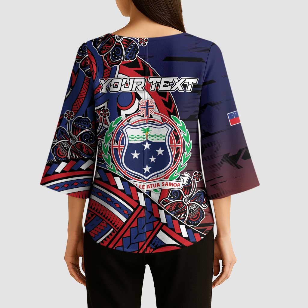 Personalised Samoa Wrestling Kimono Sleeve Blouse Polynesian Warrior Funny Style DT05 - Polynesian Pride