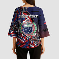 Personalised Samoa Wrestling Kimono Sleeve Blouse Polynesian Warrior Funny Style DT05 - Polynesian Pride