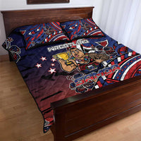 Samoa Wrestling Quilt Bed Set Polynesian Warrior Funny Style - Polynesian Pride