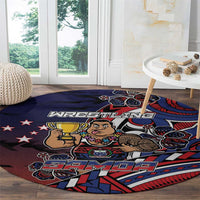 Samoa Wrestling Round Carpet Polynesian Warrior Funny Style - Polynesian Pride