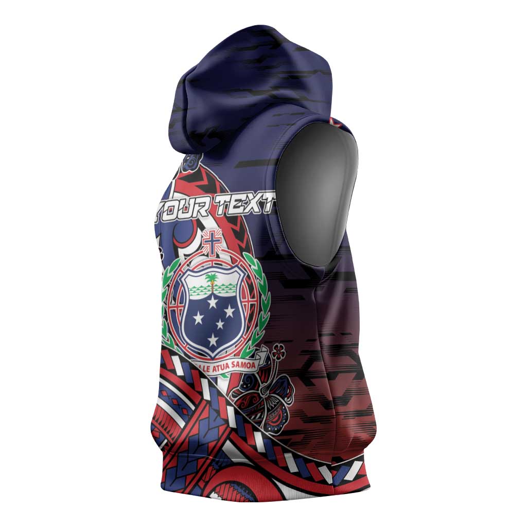 Personalised Samoa Wrestling Sleeveless Hoodie Polynesian Warrior Funny Style DT05 - Polynesian Pride