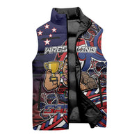 Personalised Samoa Wrestling Sleeveless Puffer Jacket Polynesian Warrior Funny Style DT05 - Polynesian Pride