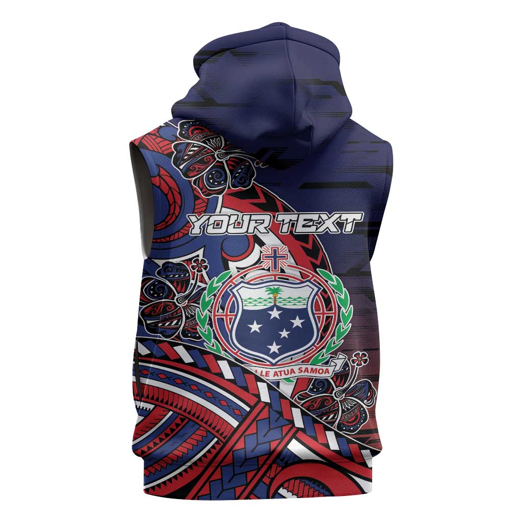 Personalised Samoa Wrestling Sleeveless Zip Hoodie Polynesian Warrior Funny Style DT05 - Polynesian Pride