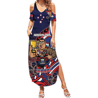 Personalised Samoa Wrestling Summer Maxi Dress Polynesian Warrior Funny Style - Polynesian Pride