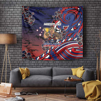 Samoa Wrestling Tapestry Polynesian Warrior Funny Style - Polynesian Pride