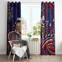 Samoa Wrestling Window Curtain Polynesian Warrior Funny Style - Polynesian Pride