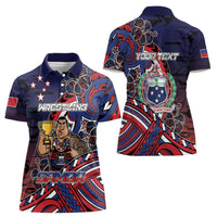 Personalised Samoa Wrestling Women Polo Shirt Polynesian Warrior Funny Style DT05 - Polynesian Pride