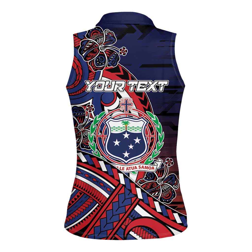 Personalised Samoa Wrestling Women Sleeveless Polo Shirt Polynesian Warrior Funny Style DT05 - Polynesian Pride