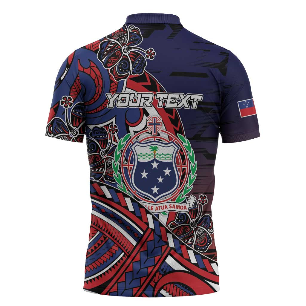 Personalised Samoa Wrestling Zipper Polo Shirt Polynesian Warrior Funny Style DT05 - Polynesian Pride