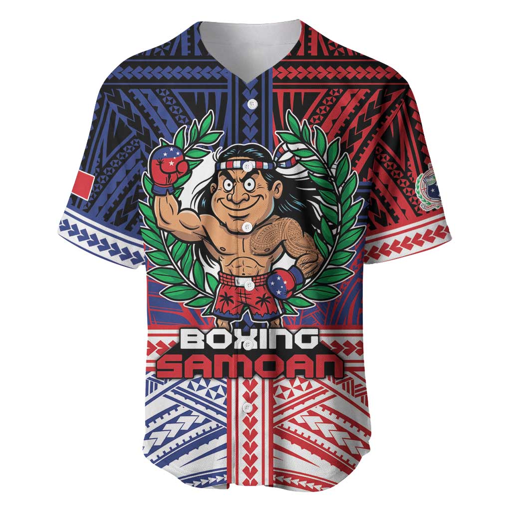 Personalised Samoa Boxing Baseball Jersey Samoan Boxer Funny Style - Polynesian Pride