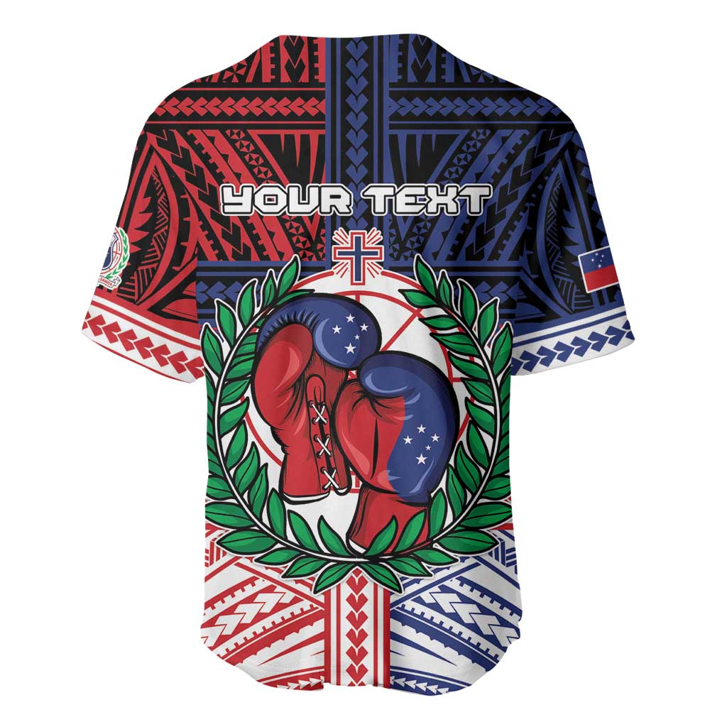 Personalised Samoa Boxing Baseball Jersey Samoan Boxer Funny Style - Polynesian Pride