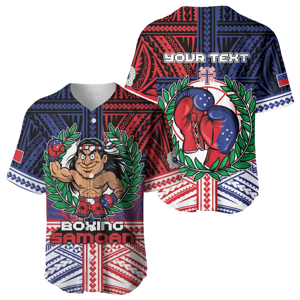 Personalised Samoa Boxing Baseball Jersey Samoan Boxer Funny Style - Polynesian Pride