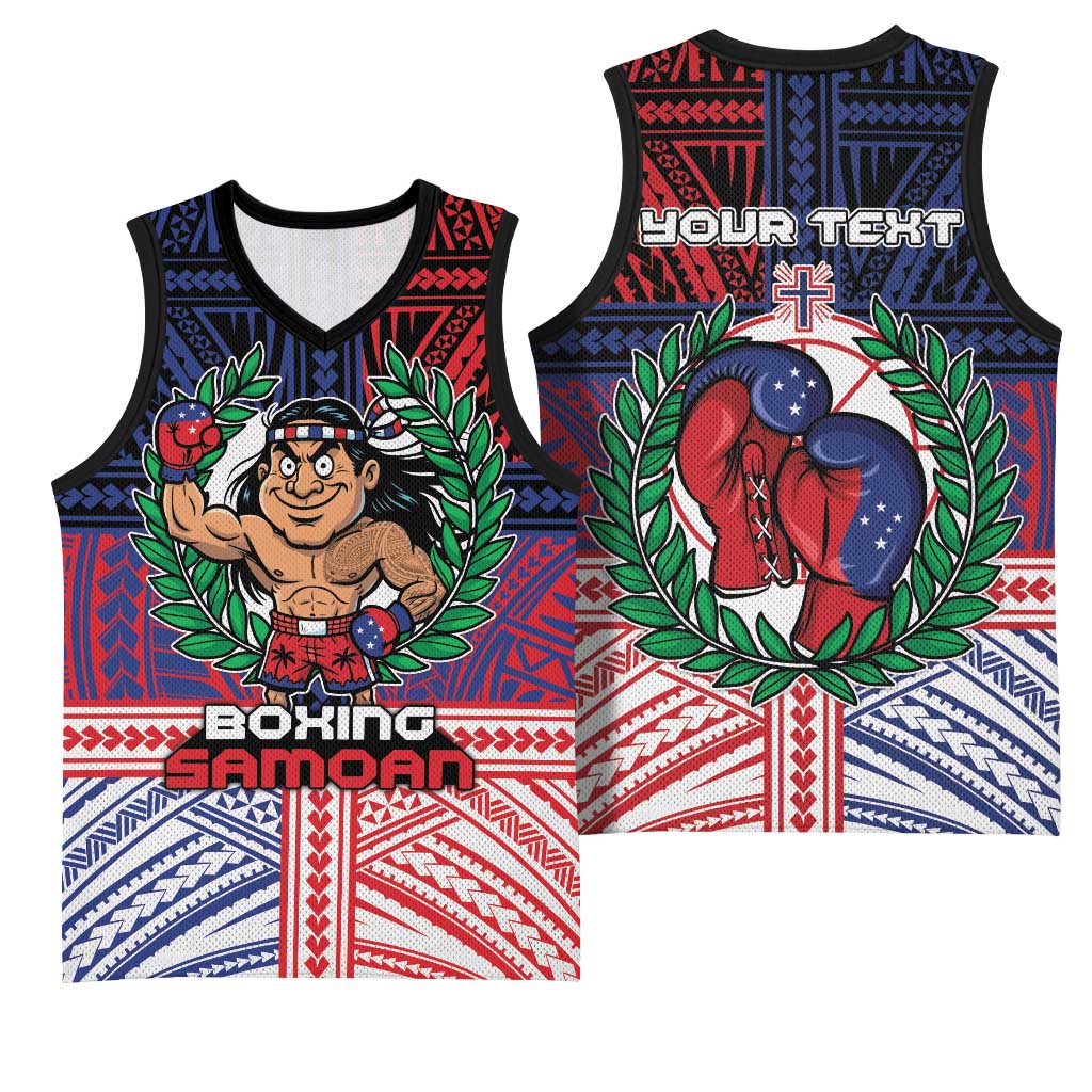 Personalised Samoa Boxing Basketball Jersey Samoan Boxer Funny Style DT05 - Polynesian Pride