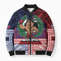 Personalised Samoa Boxing Bomber Puffer Jacket Samoan Boxer Funny Style DT05 Unisex Red - Polynesian Pride