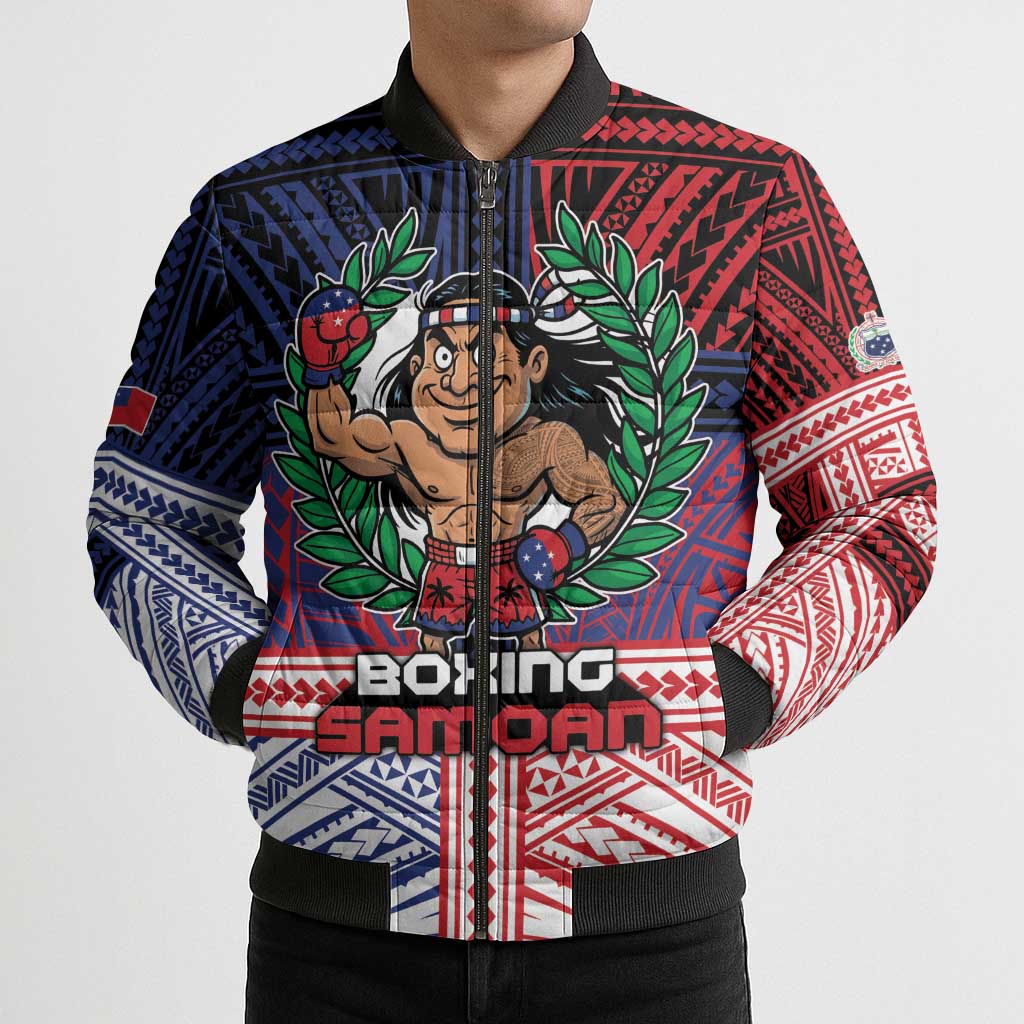Personalised Samoa Boxing Bomber Puffer Jacket Samoan Boxer Funny Style DT05 - Polynesian Pride