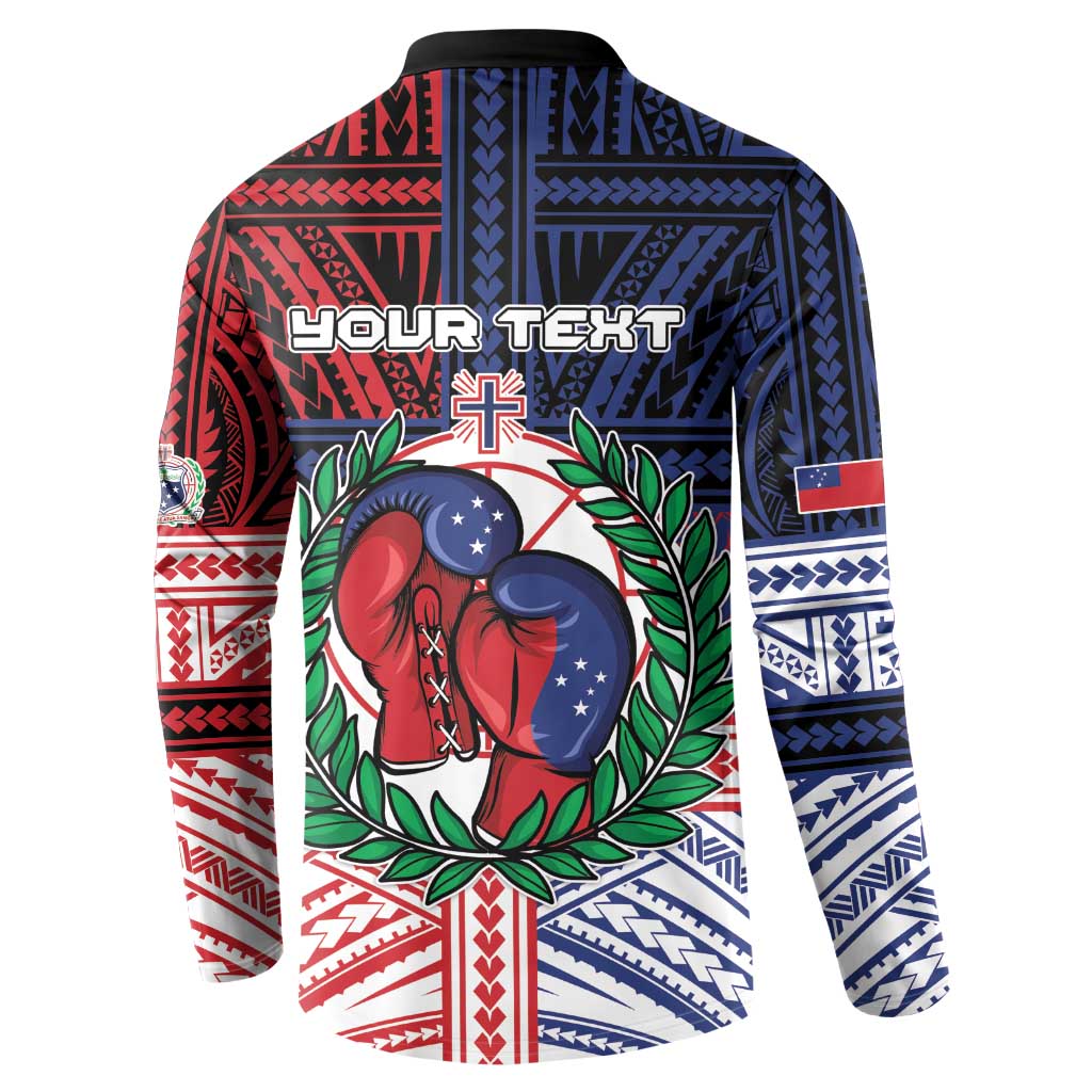 Personalised Samoa Boxing Button Sweatshirt Samoan Boxer Funny Style DT05 - Polynesian Pride