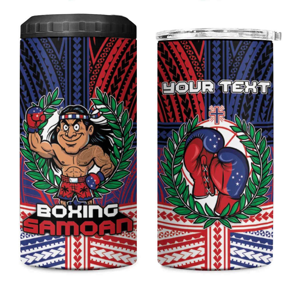 Personalised Samoa Boxing 4 in 1 Can Cooler Tumbler Samoan Boxer Funny Style - Polynesian Pride