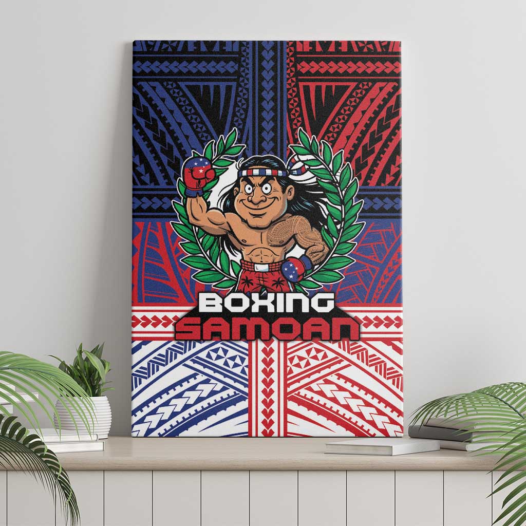 Samoa Boxing Canvas Wall Art Samoan Boxer Funny Style DT05 - Polynesian Pride