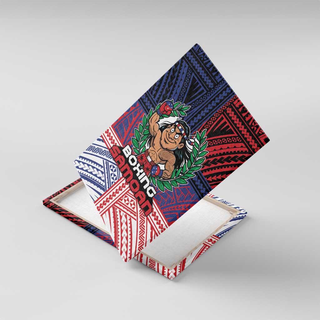 Samoa Boxing Canvas Wall Art Samoan Boxer Funny Style DT05 With Frame Red - Polynesian Pride