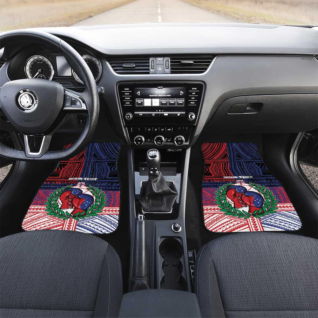 Personalised Samoa Boxing Car Mats Samoan Boxer Funny Style - Polynesian Pride