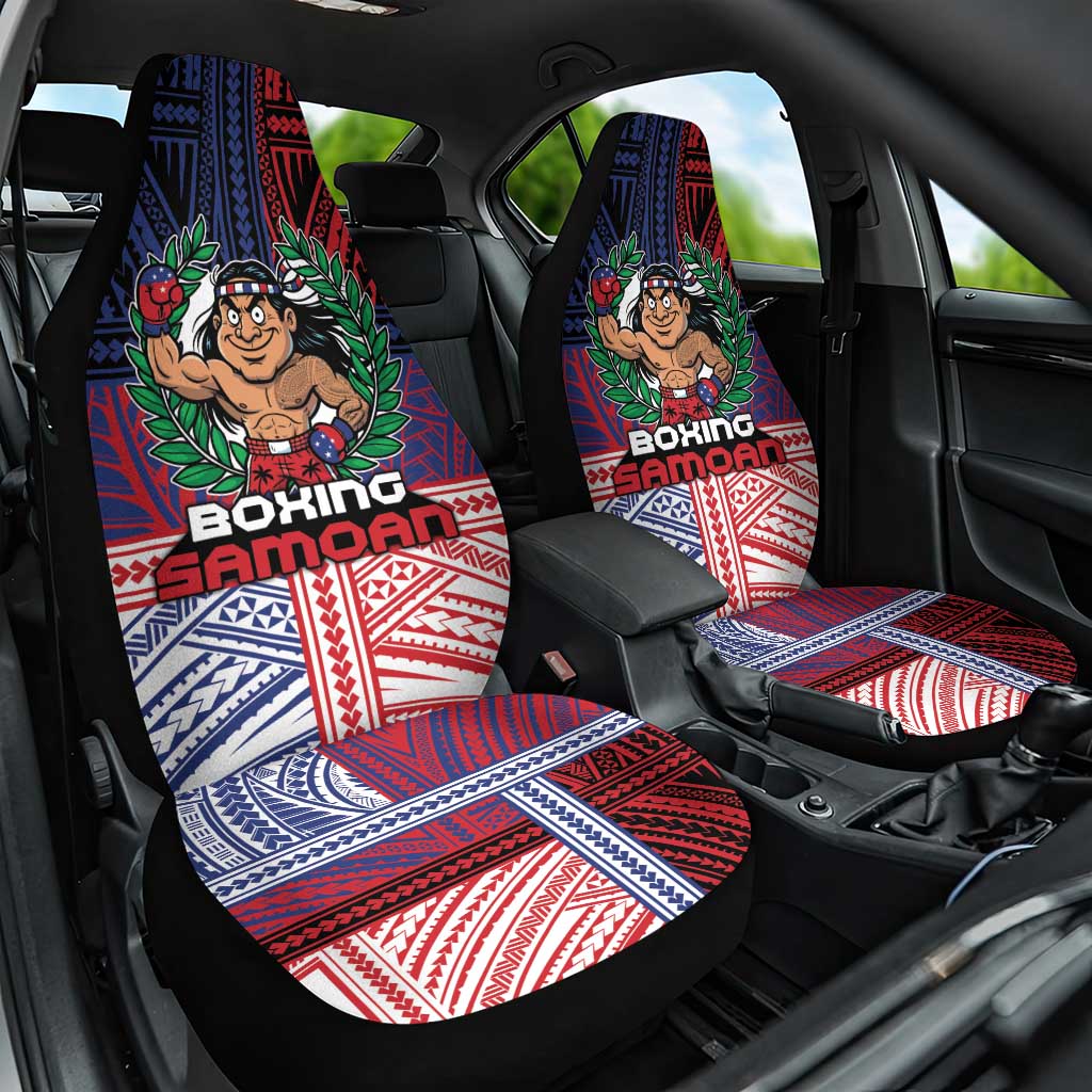Samoa Boxing Car Seat Cover Samoan Boxer Funny Style - Polynesian Pride
