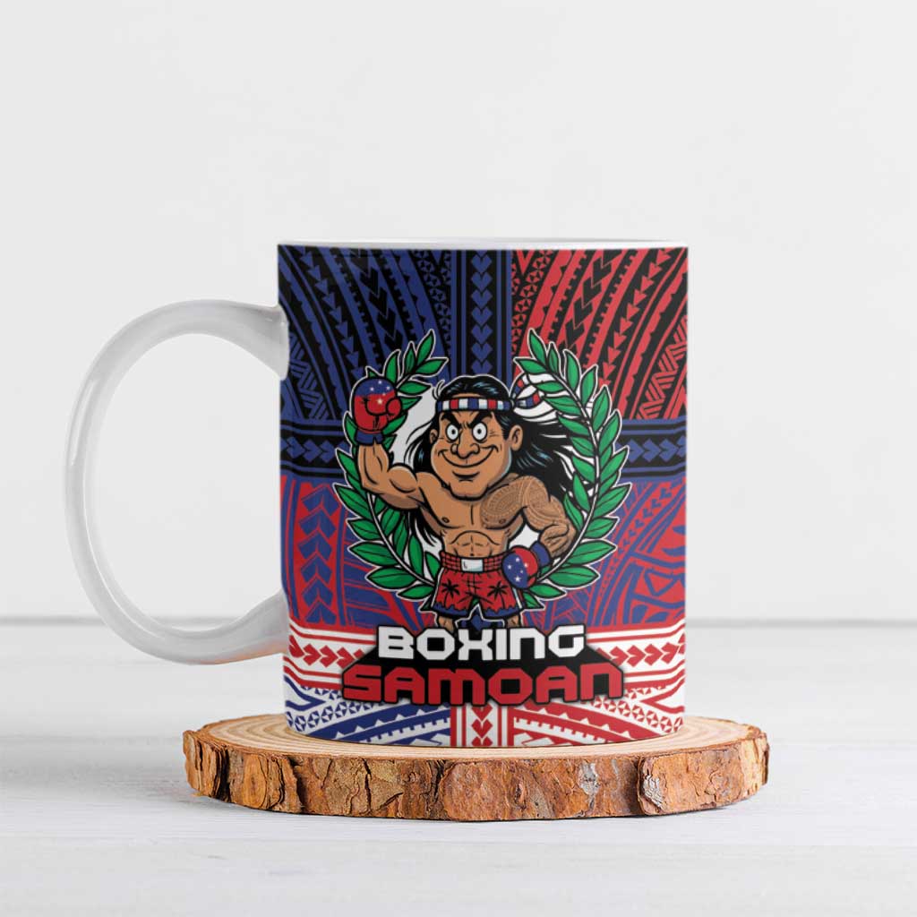 Personalised Samoa Boxing Ceramic Mug Samoan Boxer Funny Style - Polynesian Pride